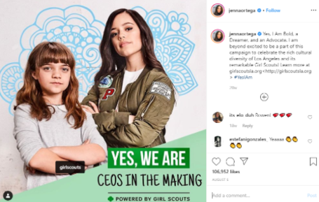 jenna ortega instagram post 